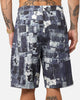 XXIII Printed Denim Patch Jorts Blue