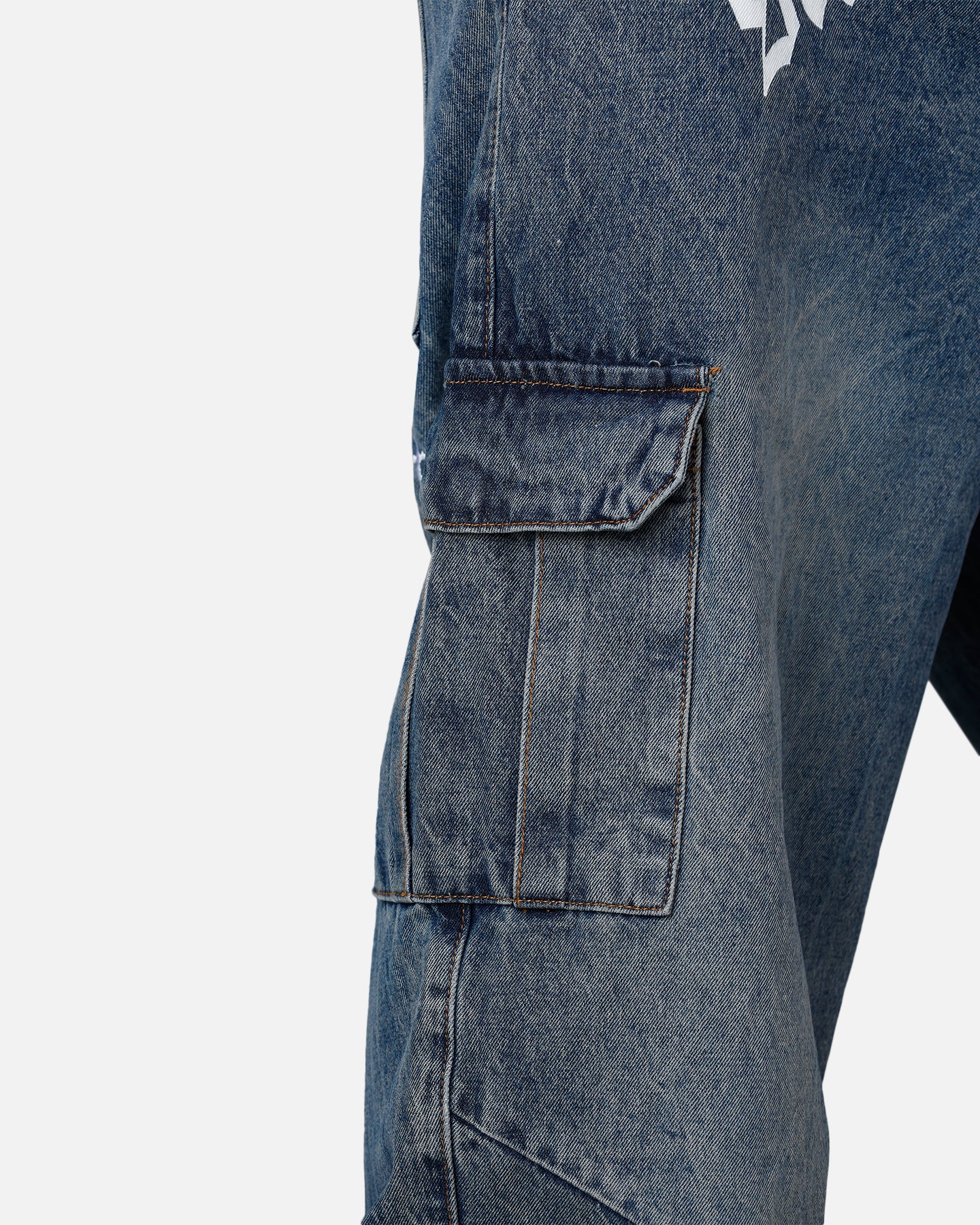 Saint Morta Gothic Denim Cargo Pants Dirty Denim | Culture Kings US