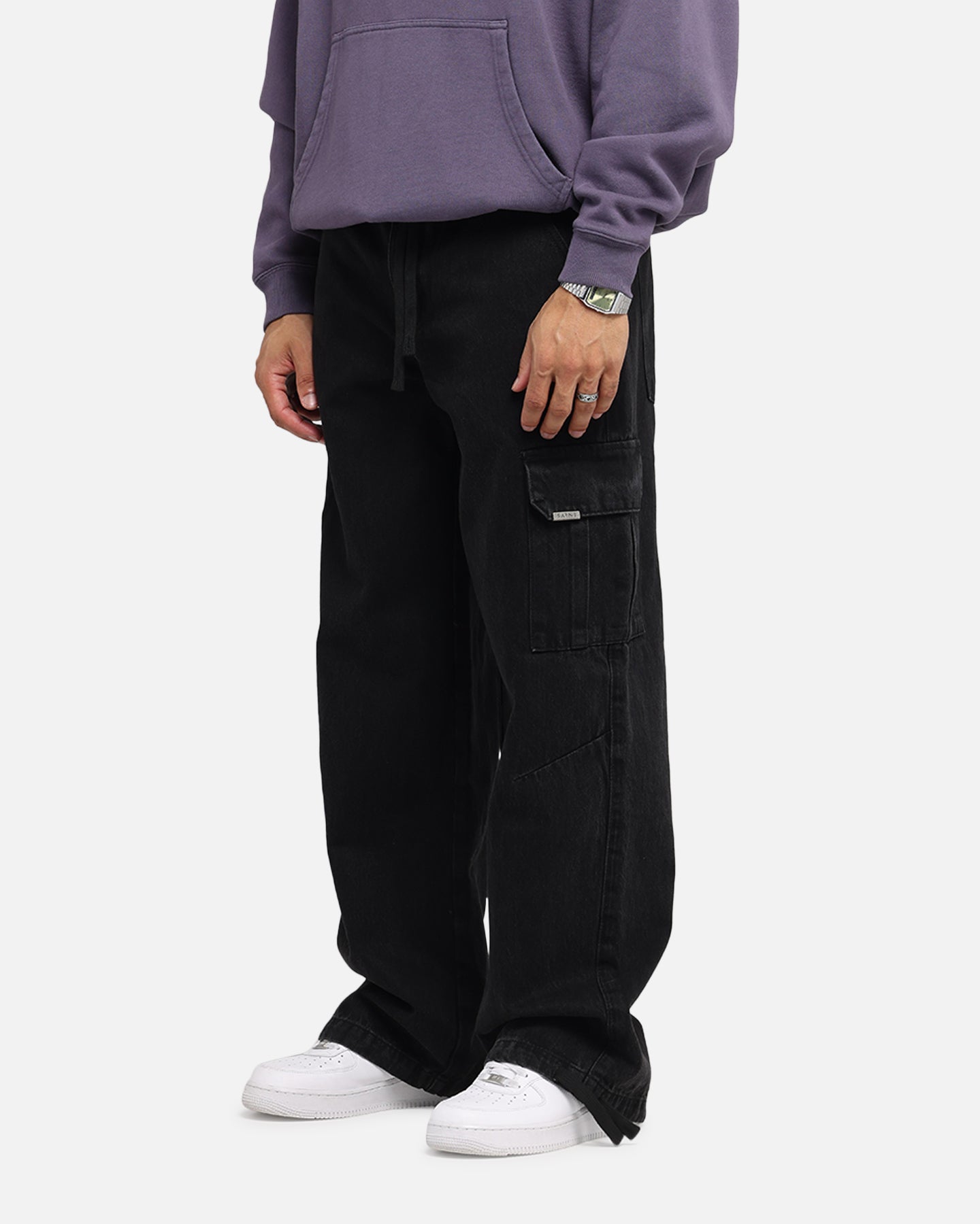 Saint Morta Baggy Cargo Pants Black | Culture Kings US