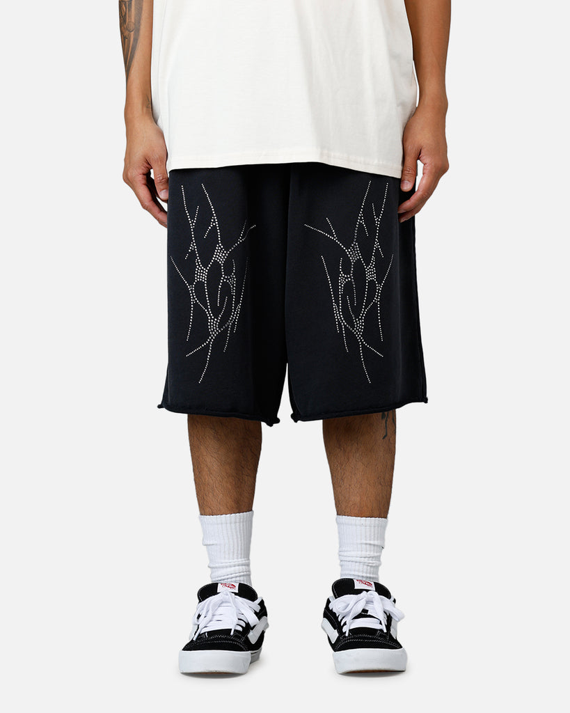 Saint Morta Warrior Baggy Sweat Shorts Washed Black | Culture Kings US