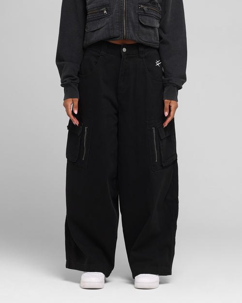 Loiter Combat Cargo Pants Washed Black
