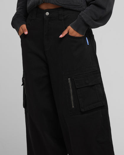 Loiter Combat Cargo Pants Washed Black