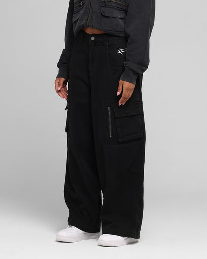 Loiter Combat Cargo Pants Washed Black