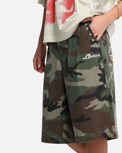 Loiter 3 Quarter Shorts Woodland Camo