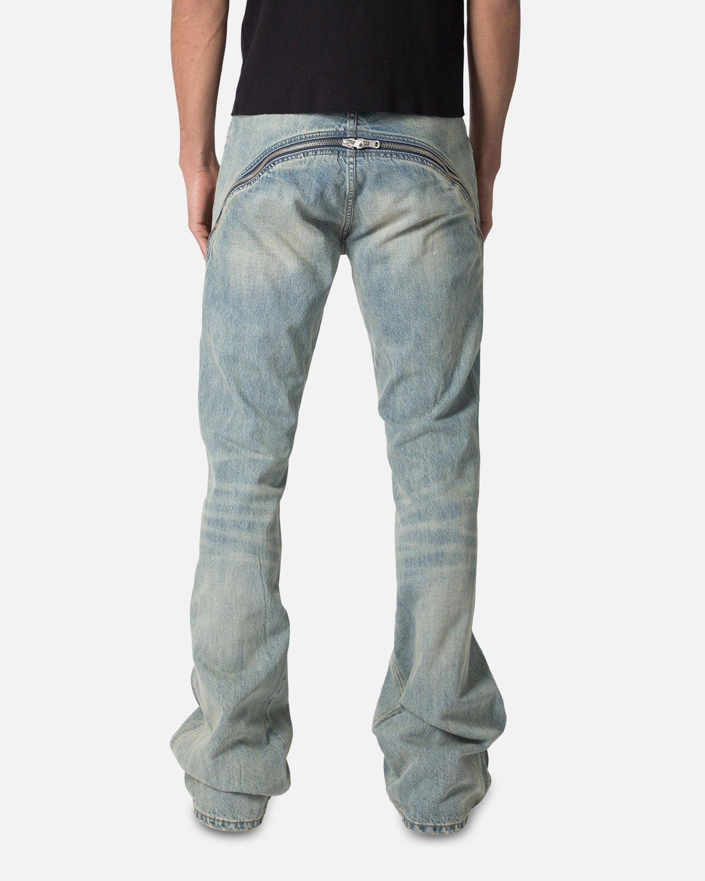 MNML D519 Zipper Flare Denim Jeans Vintage Blue | Culture Kings US