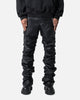 MNML Stacked Leather Pants Black