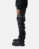 MNML Stacked Leather Pants Black