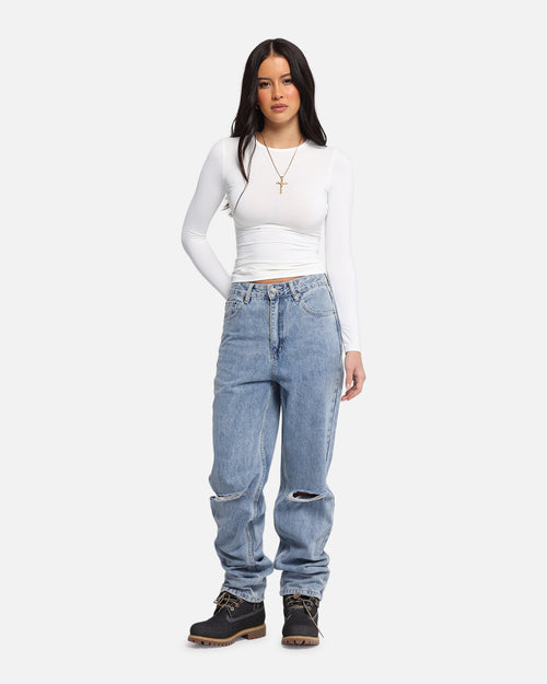 XXIII Women's Straight Leg Jeans Blue Denim
