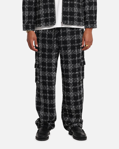 XXIII Boucle Tweed Cargo Pants Black/White