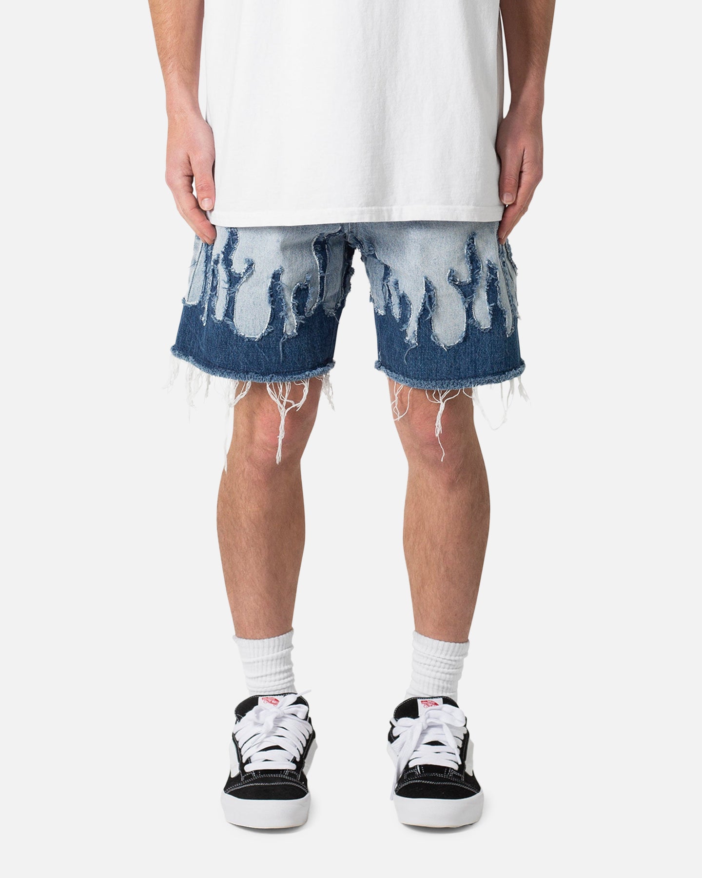 MNML Flame Denim Shorts Blue | Culture Kings US