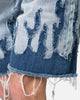 MNML Flame Denim Shorts Blue