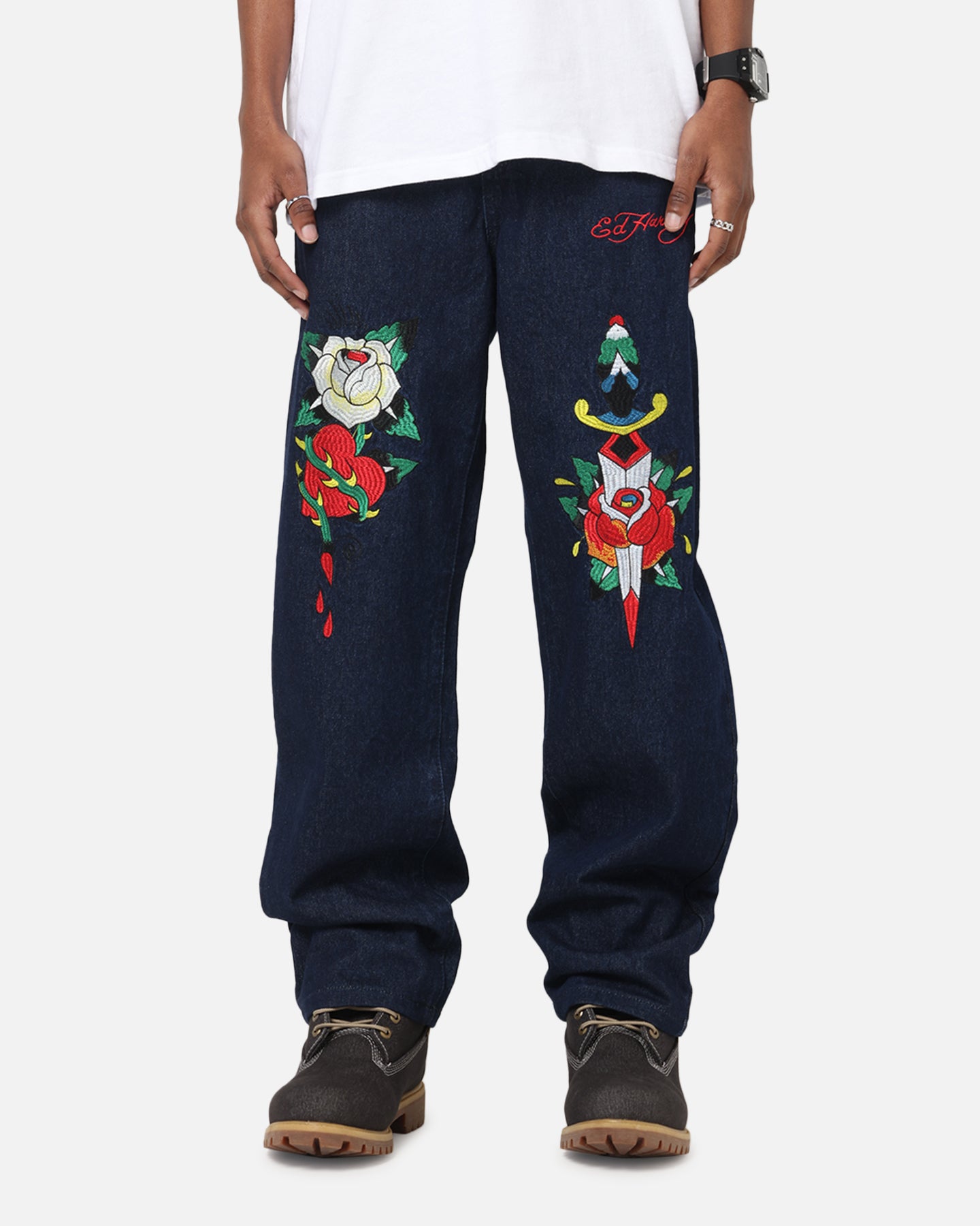 Ed Hardy Once Wounded Jeans Dark Indigo | Culture Kings US