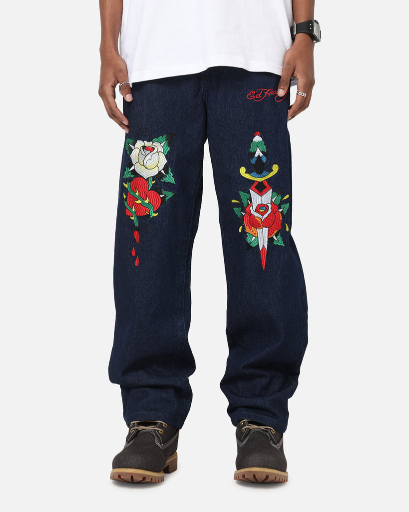Ed Hardy Once Wounded Jeans Dark Indigo | Culture Kings US