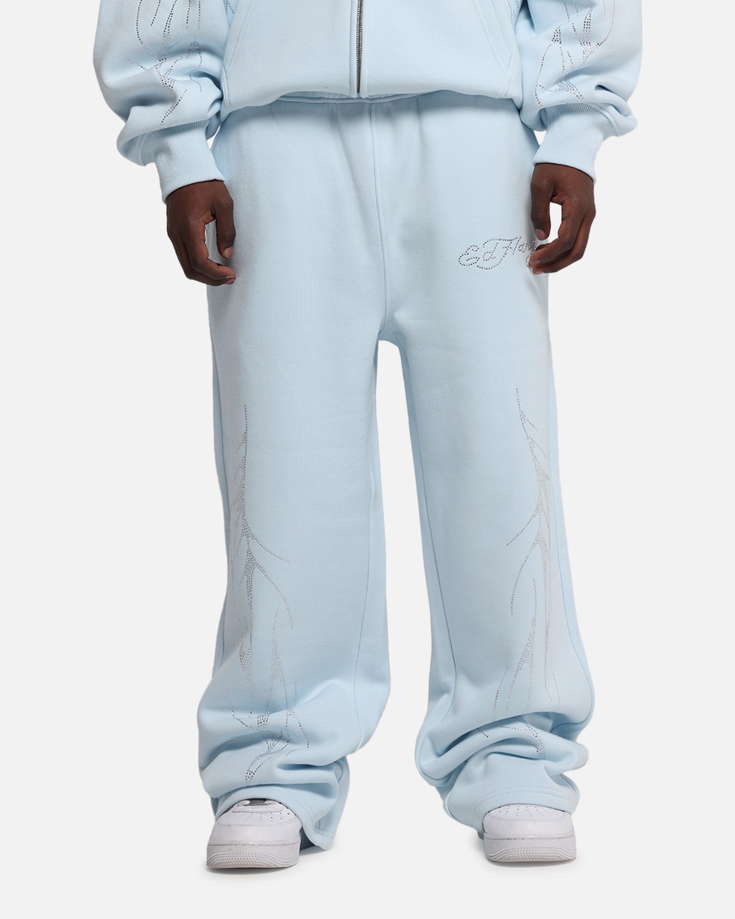 Ed Hardy Cyber Rhinestone Track Pants Light Blue | Culture Kings US