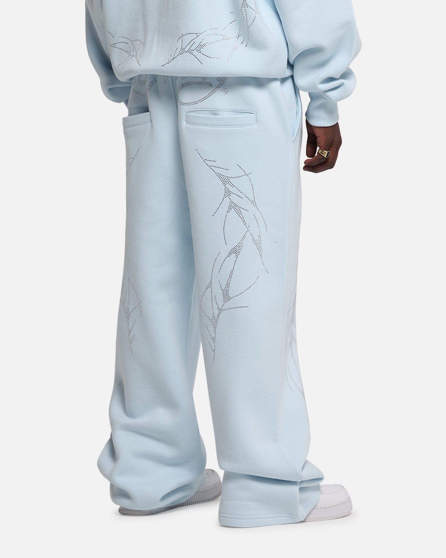 Ed Hardy Cyber Rhinestone Track Pants Light Blue | Culture Kings US