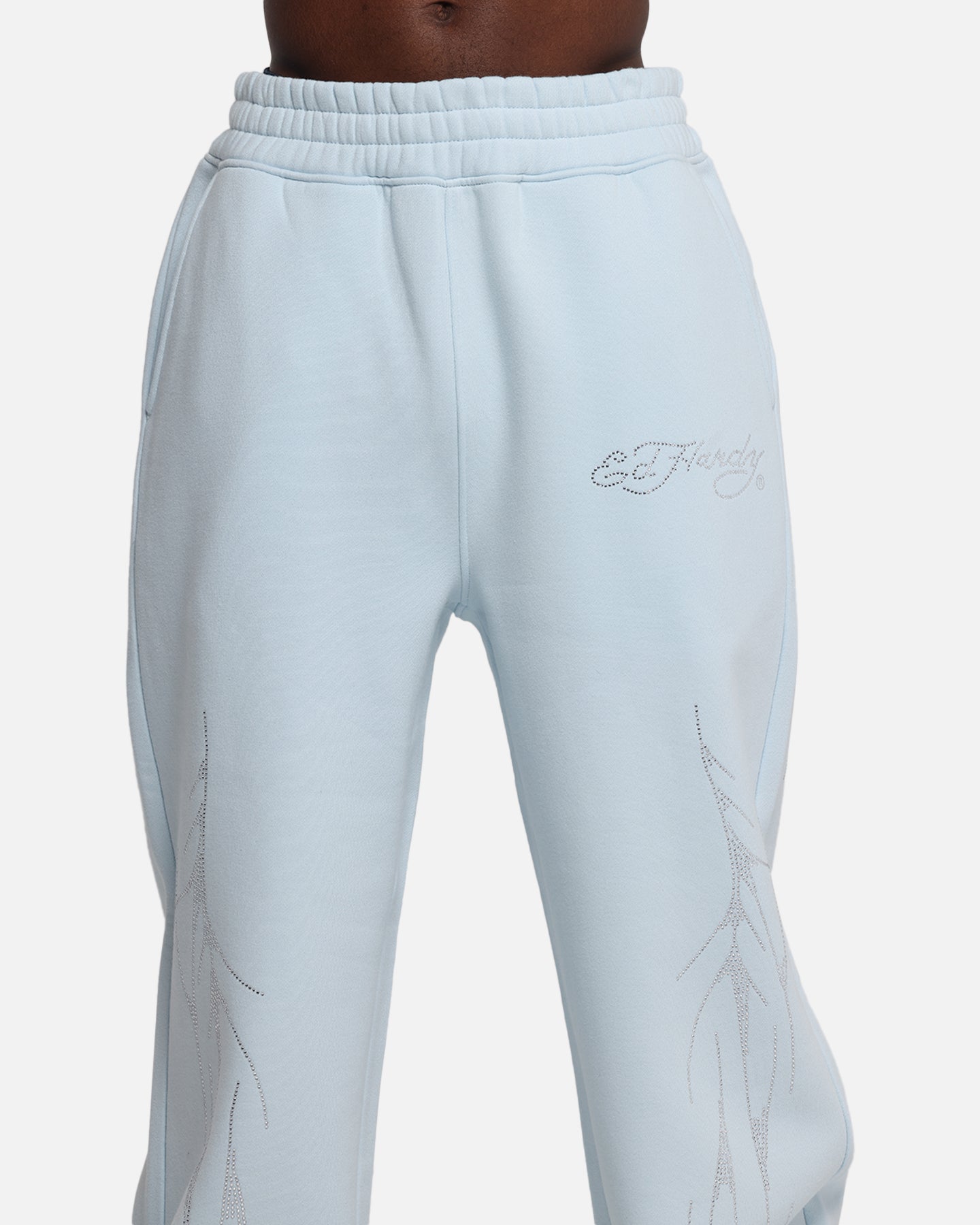 Ed Hardy Cyber Rhinestone Track Pants Light Blue | Culture Kings US