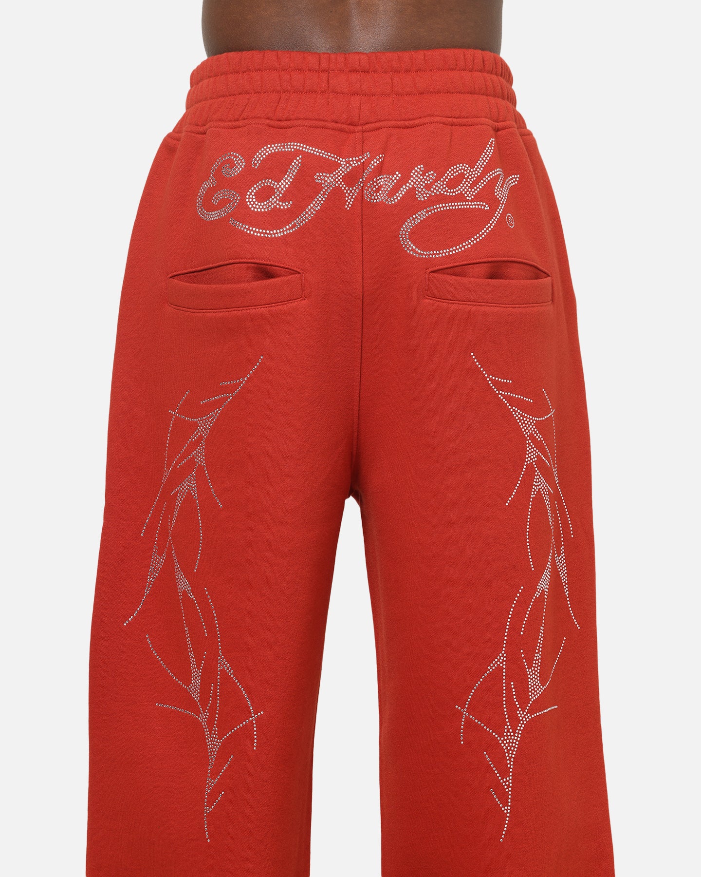 Ed Hardy Cyber Rhinestone Track Pants Red | Culture Kings US