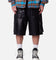 MNML Baggy Vegan Leather Cargo Shorts Black