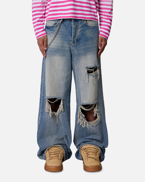 MNML Rave Distressed Jeans Vintage Blue