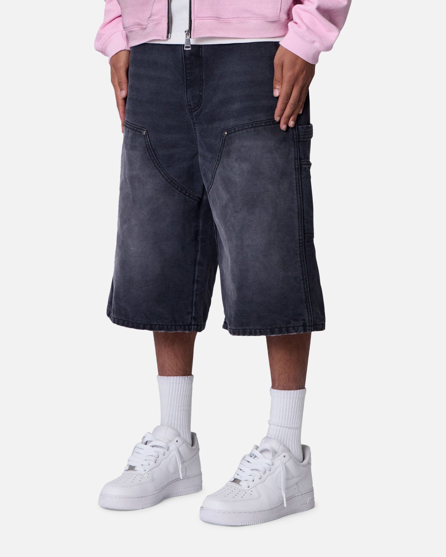MNML Ultra Baggy Carpenter Shorts Washed Black | Culture Kings US