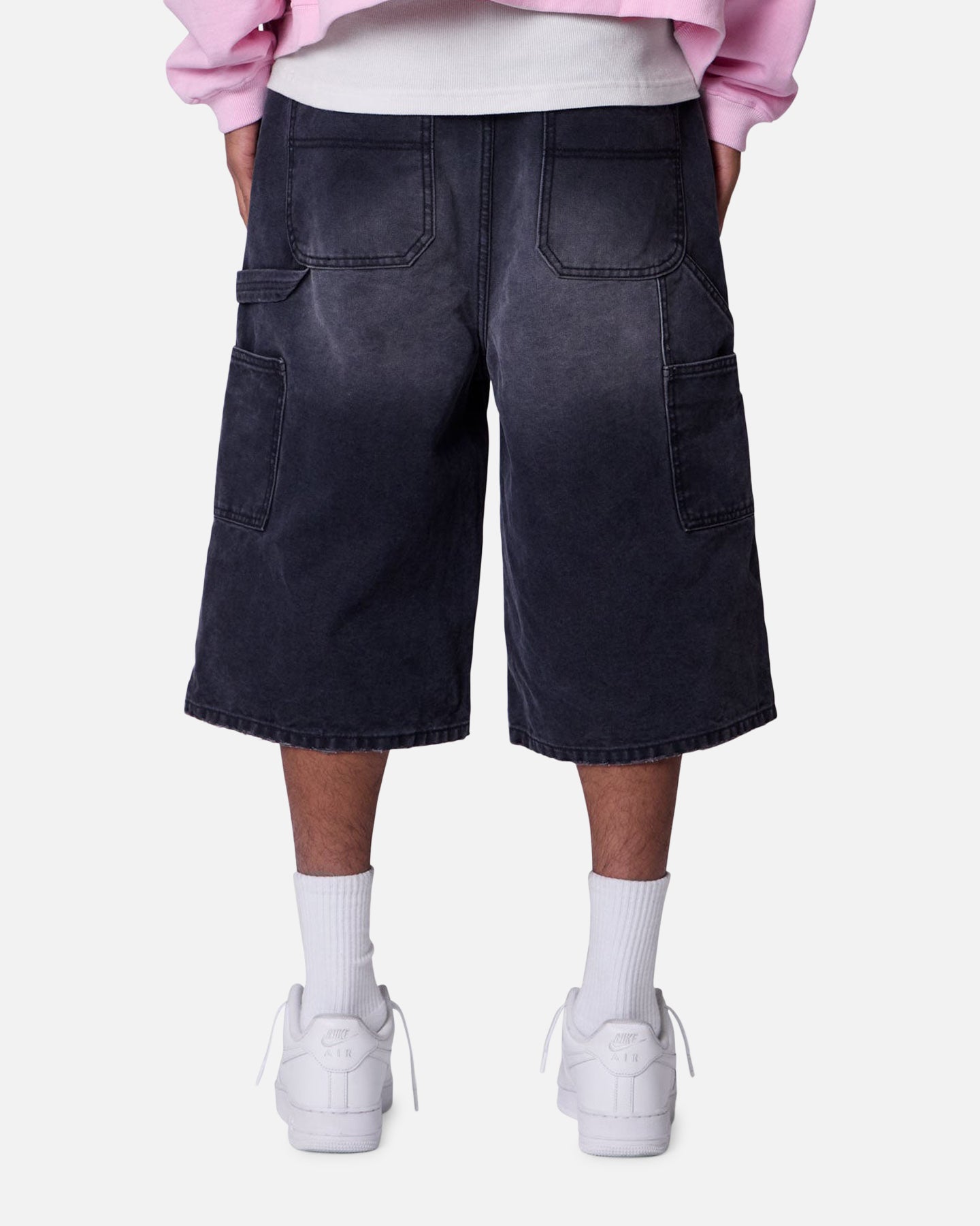 MNML Ultra Baggy Carpenter Shorts Washed Black | Culture Kings US
