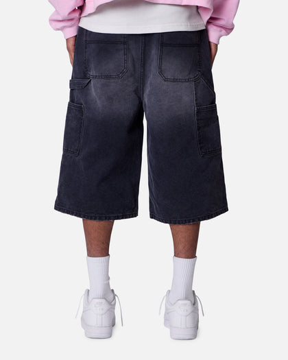 MNML Ultra Baggy Carpenter Shorts Washed Black