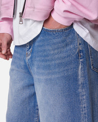 MNML Ultra Baggy Denim Shorts Raw Blue