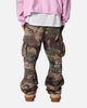 MNML Ultra Baggy Distressed Cargo Pants Woodland Camo