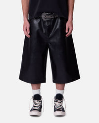 MNML Ultra Baggy Leather Shorts Black