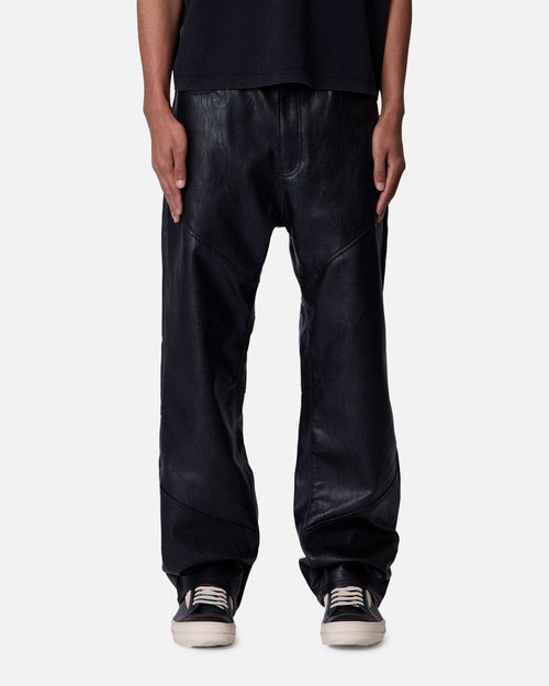 MNML Ultra Baggy Vegan Leather Pants Black