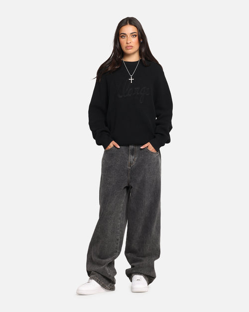 X-Large Baggy Bull Denim 91 Pants Washed Black