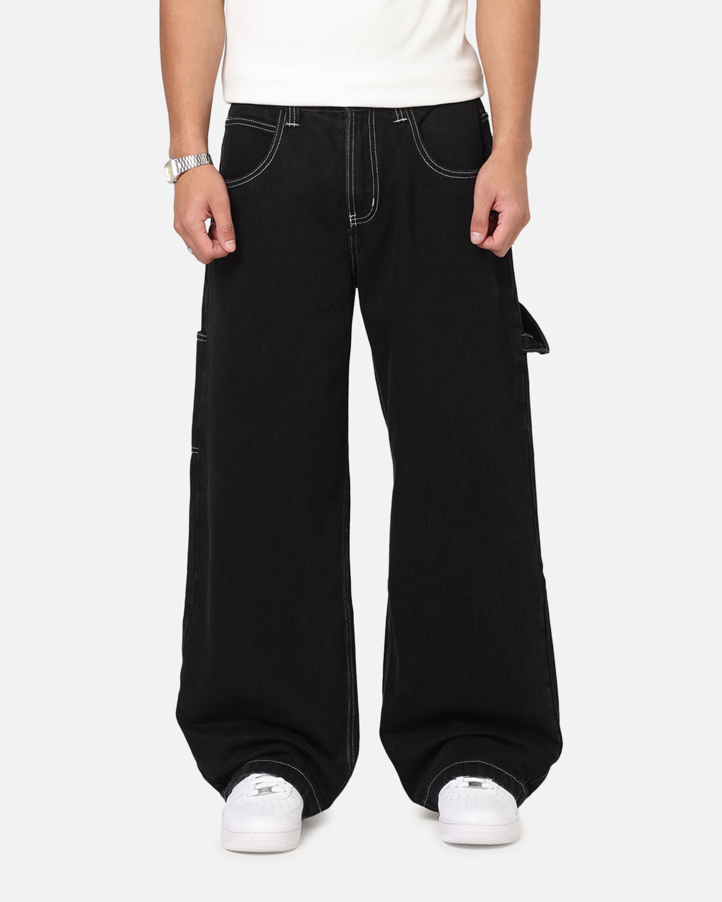 Saint Morta Amplus Fray Carpenter Jeans Contrast Black | Culture