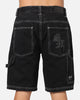 Saint Morta Amplus Fray Carpenter Jort Shorts Contrast Black