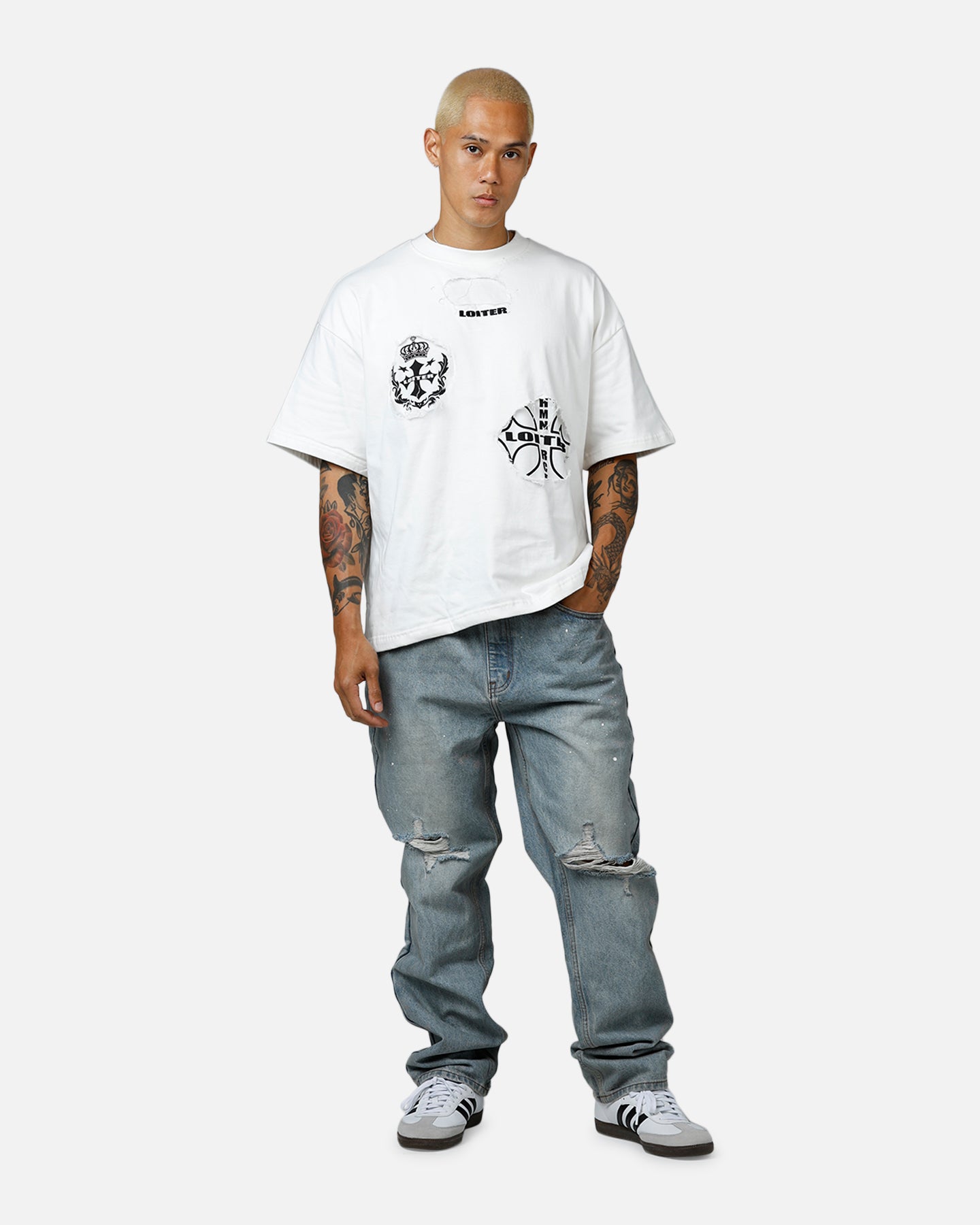 MNML Painted Straight Denim Jeans Light Blue | Culture Kings US