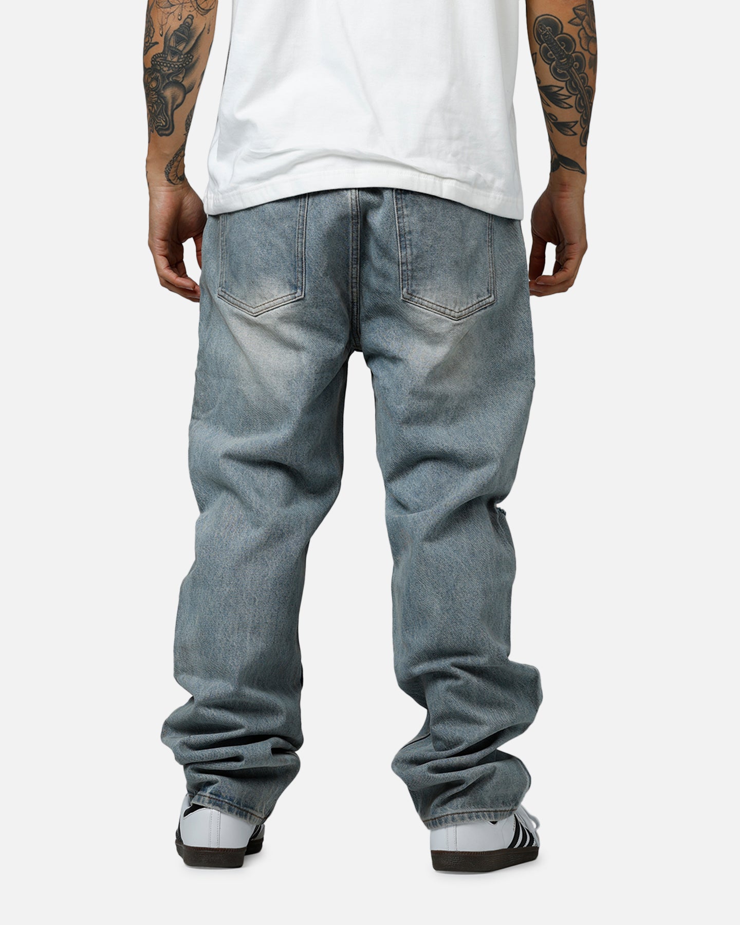 MNML Painted Straight Denim Jeans Light Blue | Culture Kings US