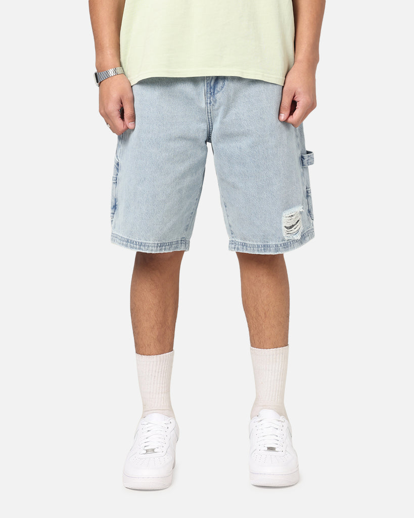 Carre Distressed Carpenter Jorts Light Blue Wash | Culture Kings US