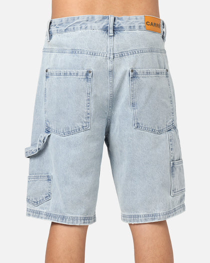 Carre Distressed Carpenter Jorts Light Blue Wash