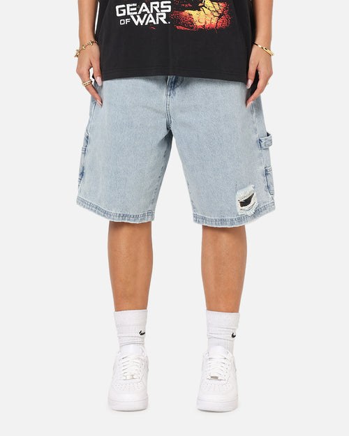 Carre Distressed Carpenter Jorts Light Blue Wash
