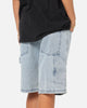 Carre Distressed Carpenter Jorts Light Blue Wash