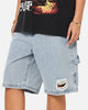 Carre Distressed Carpenter Jorts Light Blue Wash