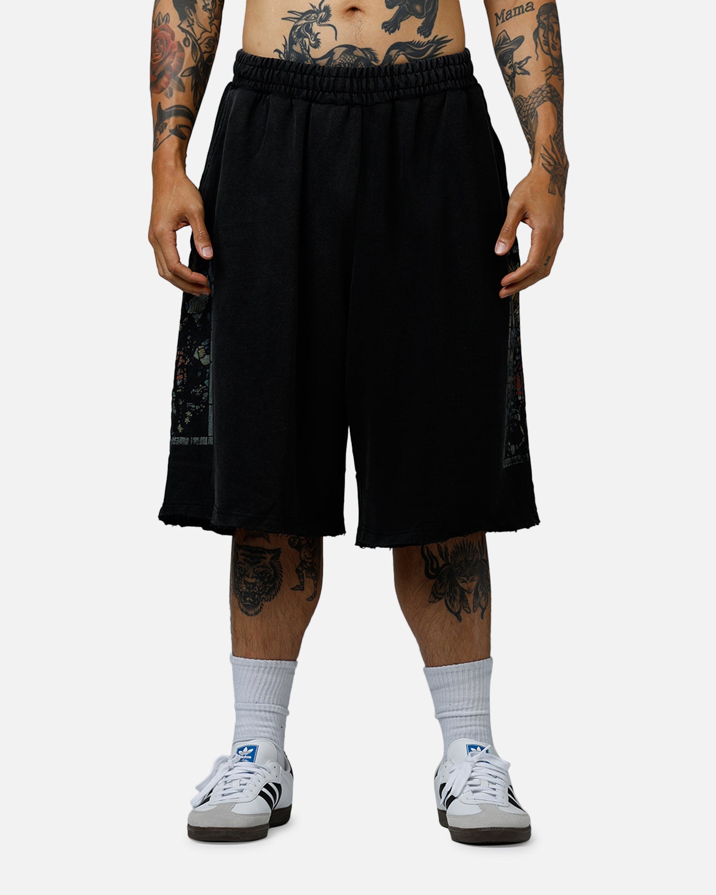 Saint Morta Kingdomcome Baggy Sweat Shorts Vintage Black | Culture
