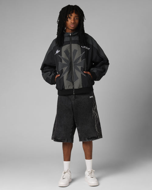 Loiter Goth Clique Jorts Black