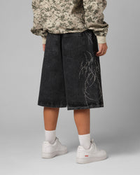 Loiter Goth Clique Jorts Black