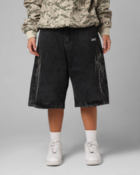 Loiter Goth Clique Jorts Black