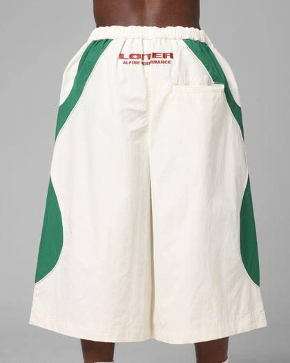 Loiter Club Classic Track Shorts White/Green