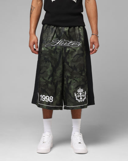 Loiter Fight Club 3 Quarter Shorts Woodland Camo