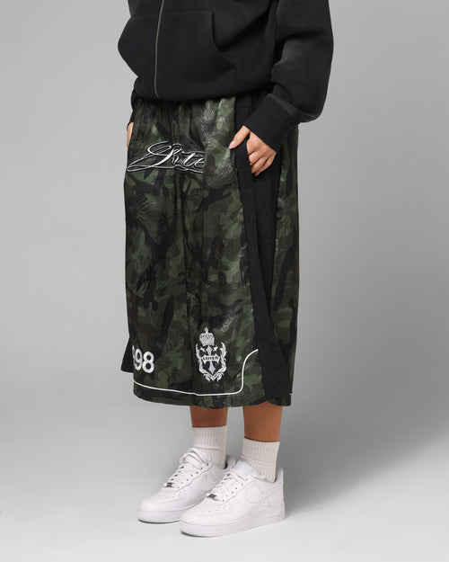 Loiter Fight Club 3 Quarter Shorts Woodland Camo