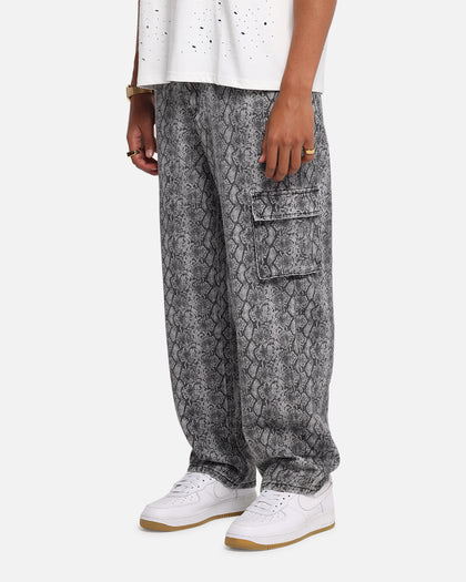 XXIII Snake Skin Cargo Pants Black Snake Print