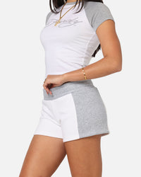 Ed Hardy Women's Fleece Shorts White/Grey