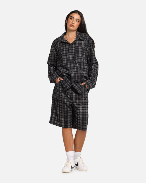 XXIII Plaid Corduroy Jorts Black/Grey